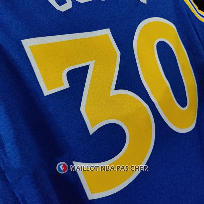 Maillot Golden State Warriors Stephen Curry NO 30 Earned 2022-23 Bleu